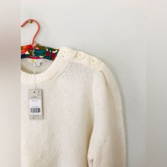 Boden |NWT| Fluffy Button Shoulder Sweater | Size Large - Picture 9 of 10